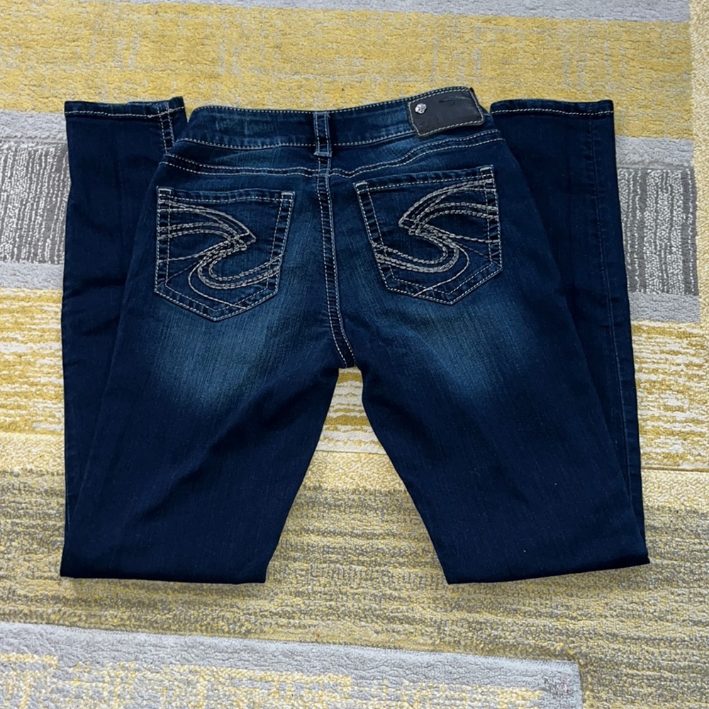 Women’s, silver jeans, suki mid super skinny, waist 28”, inseam 31”